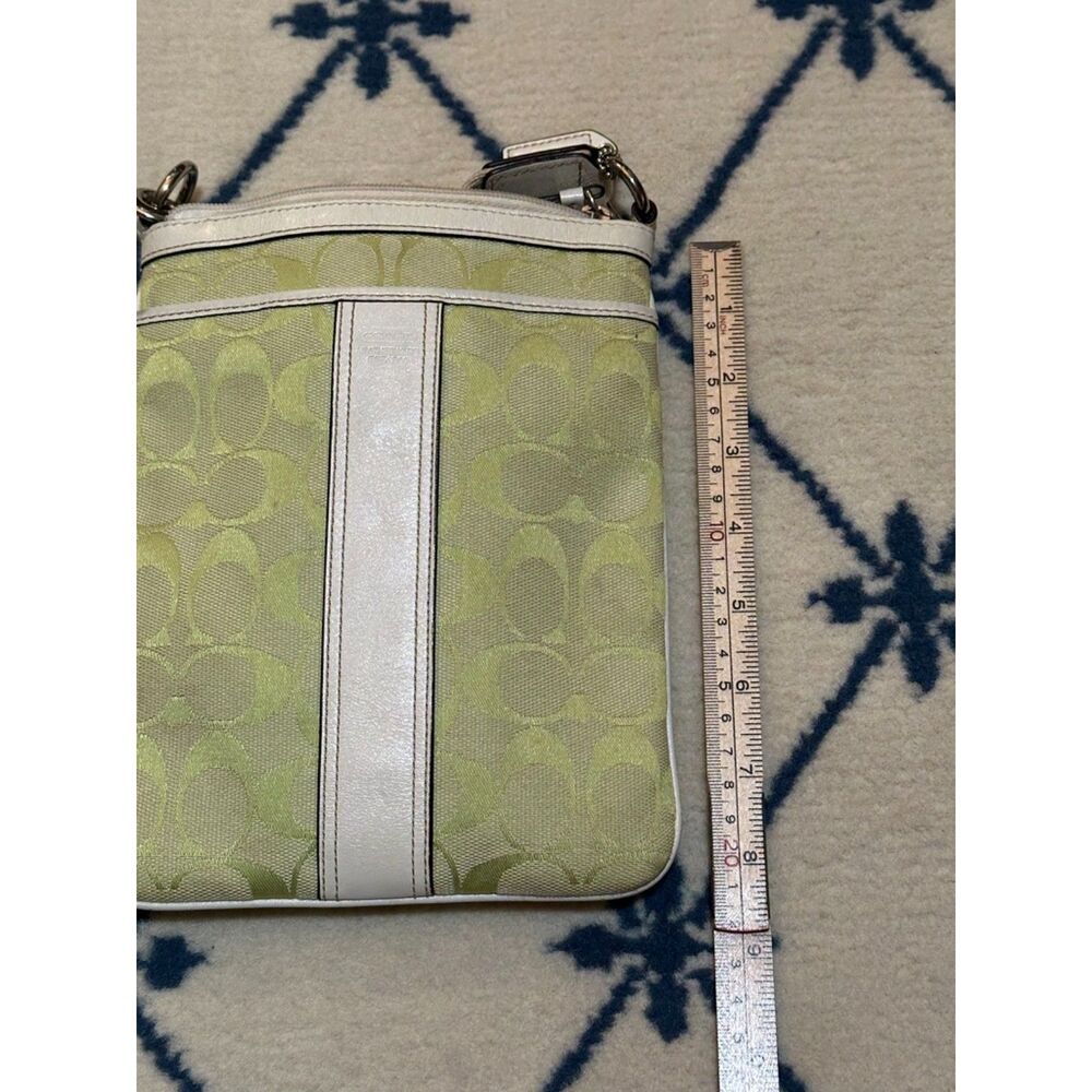 Coach Vintage 2005 Y2K 6016 Jacquard Signature Swing Pack Crossbody - Lime Green - Picture 5 of 8